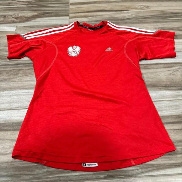 Red Adidas Austrian Clima365 soccer jersey - Picture 3 of 7